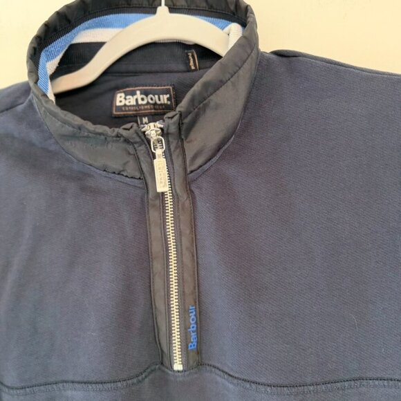 💙 Barbour Men’s Navy Quarter Zip Pullover (Size M) - Picture 4 of 8